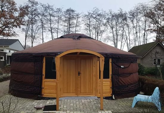 Brown modern yurt Mongolia more for yurts