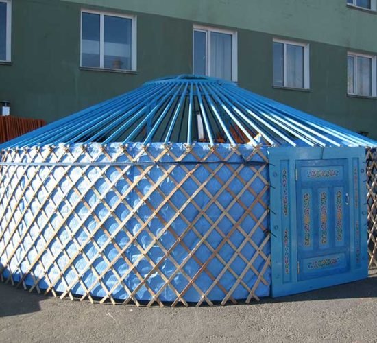 Light blue yurt